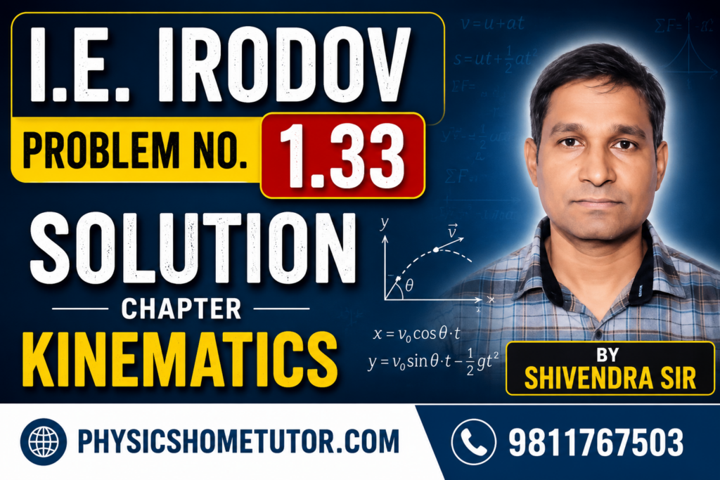 I.E. Irodov Problem No. 1.33 Solution | Kinematics | JEE Advanced Physics