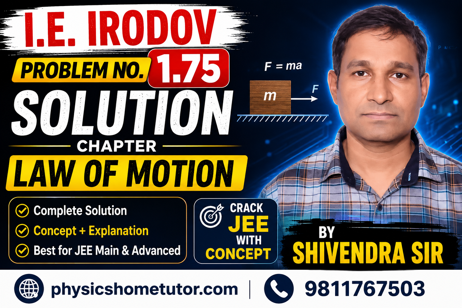 I.E. Irodov Problem No. 1.75 Solution I.E. Irodov Problem No. 1.75 Solution